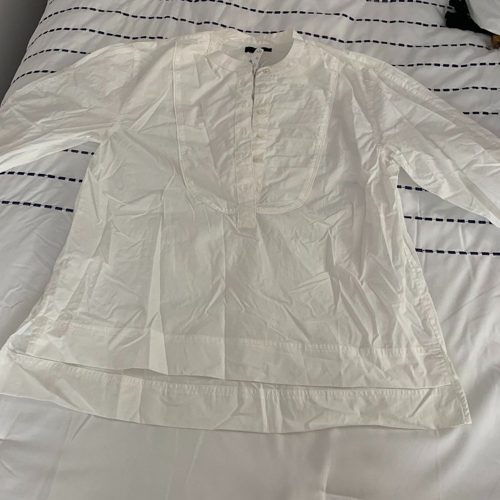 White J. Crew Collarless Pullover Shell